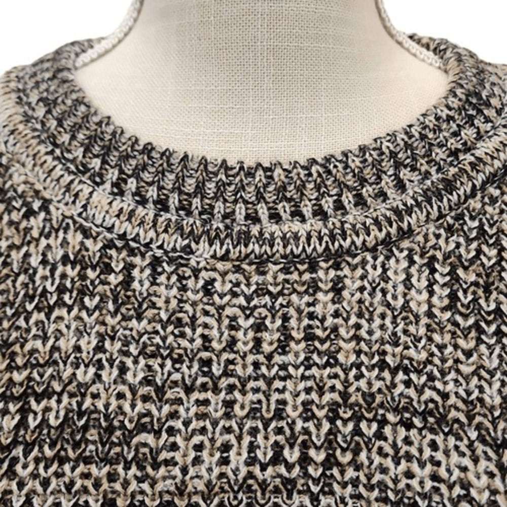 VTG Penn's Landing Women's Ribbed Knit Crewneck Pullover Sweater Black/Brown Lar - Picture 7 of 12